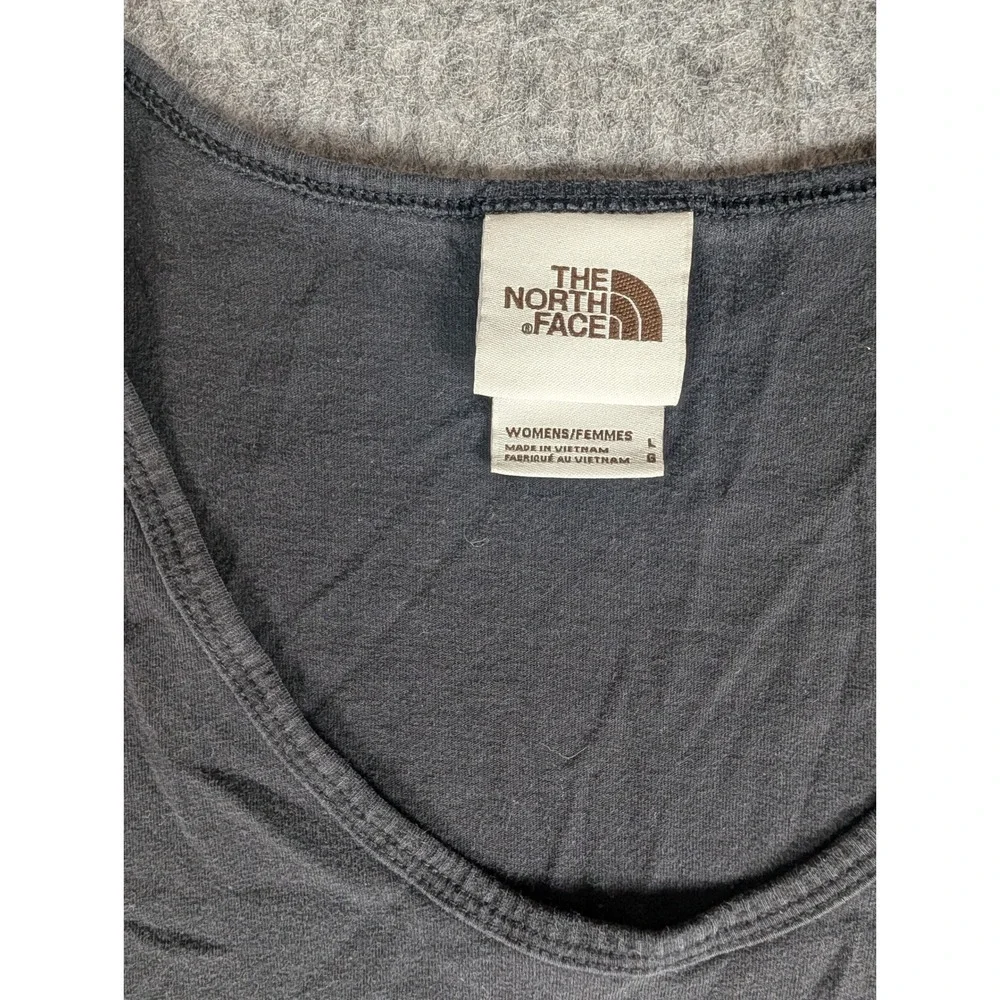 The North Face Womens Scoop Neck Short Sleeve‎ T-Shirt Black Embroidered Logo L - Picture 4 of 8